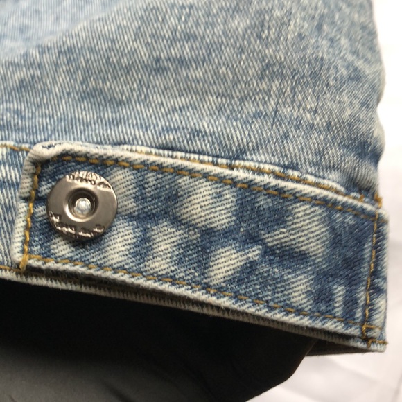 Distressed Plushe Cotton Button Down Jean Jacket - Picture 9 of 12